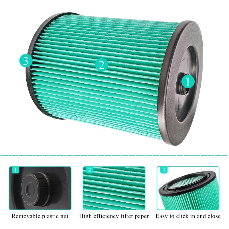 Ximoon Shop Vac Filters 17912 Filter Replacement for Craft'sman 9-17912 Wet/Dry Vacuum Filter, Fit 5 6 8 9 12 14 16 and 32 Gal Vacs - Image 4